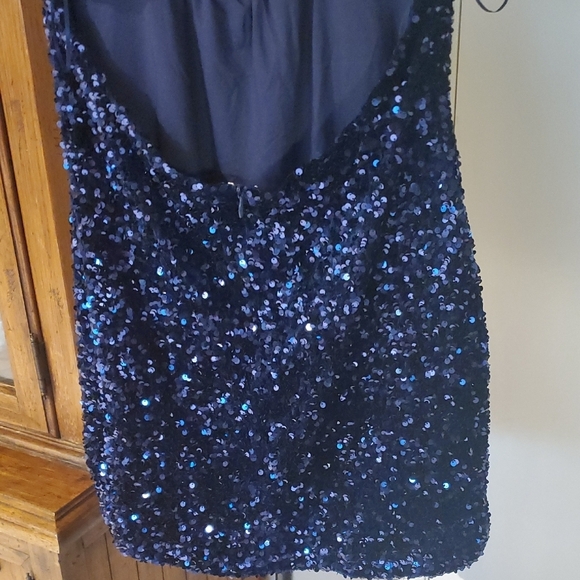 Princess Polly Club Classic Strapless Blue Sequin Dress - Picture 6 of 11